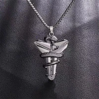 cross necklace black mamba viper hip hop pendant titanium steel mens and womens basketball fans accessories