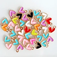 20pcs small colorful heart shaped enamel charms pendants for womens necklace earrings making diy jewelry accessories materials