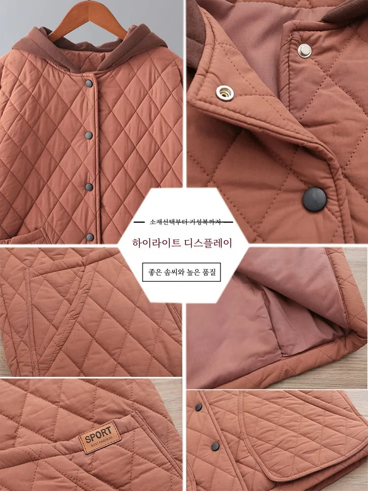 Пальто с хлопковой подкладкой Fat Mom для ранней зимы корейское свободное стеганое