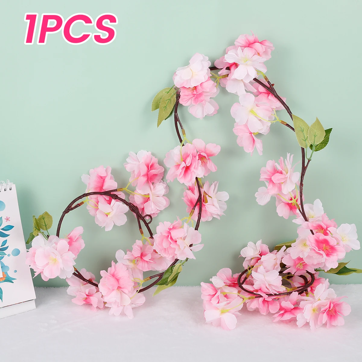 

Искусственная вишневая расцветка, 1,8 м, настенная подвеска, искусственная вишня, искусственная лоза с 84 цветами, реалистичный Шелковый цвет...