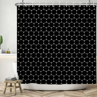black geometric shower curtain leopard waterproof polyester fabric bathtub curtains with 12 hooks for bathroom home decor