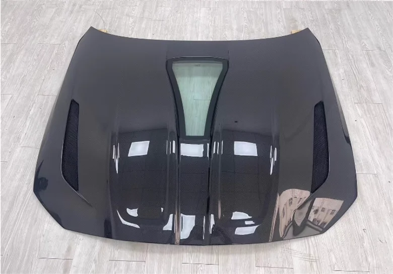 IMP Стиль Настоящее углеродное волокно Прозрачный передний бампер Капот