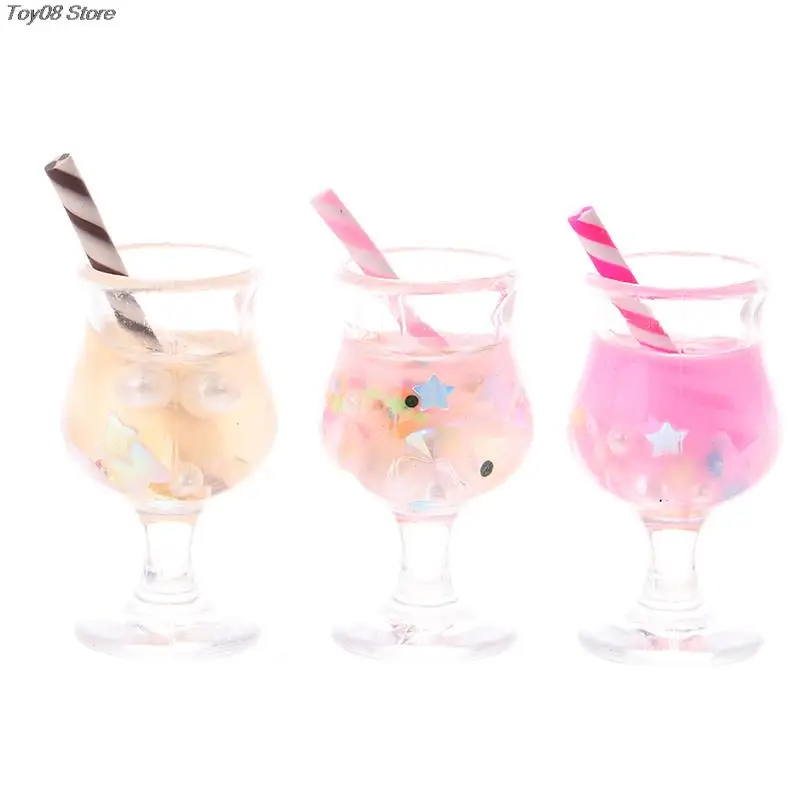 

1/2PC Mini Noctilucent Drink Ice Cream Cups Model Pretend Play Mini Food Doll Accessories Fit Play House Toy Dollhouse Miniature