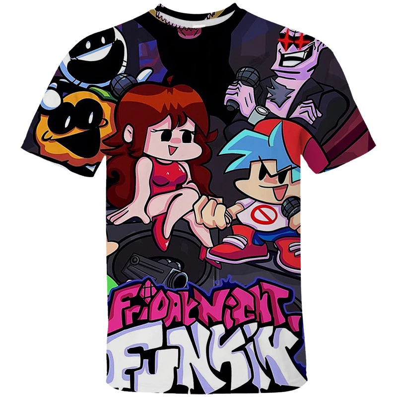 New Hot Friday Night Funkin Game 3d Print Kids T Shirt Trendy Hip Hop Punk Style Casual Streetwear |