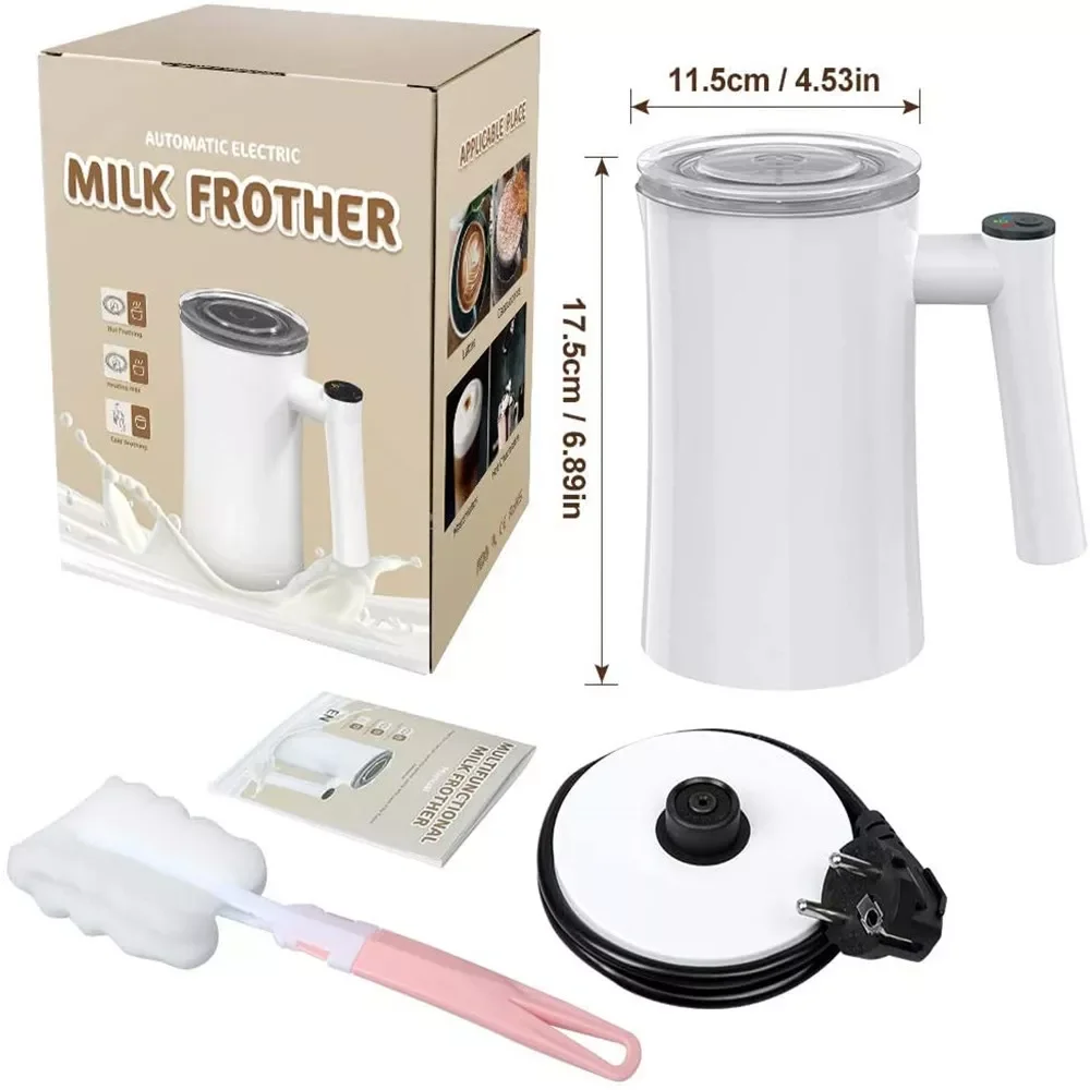 Automatic Milk Frother Electric Cold/Hot Milk Steamer Cappuccino Machine Milk Foamer Frothing Stainless Steel Home Appliances enlarge