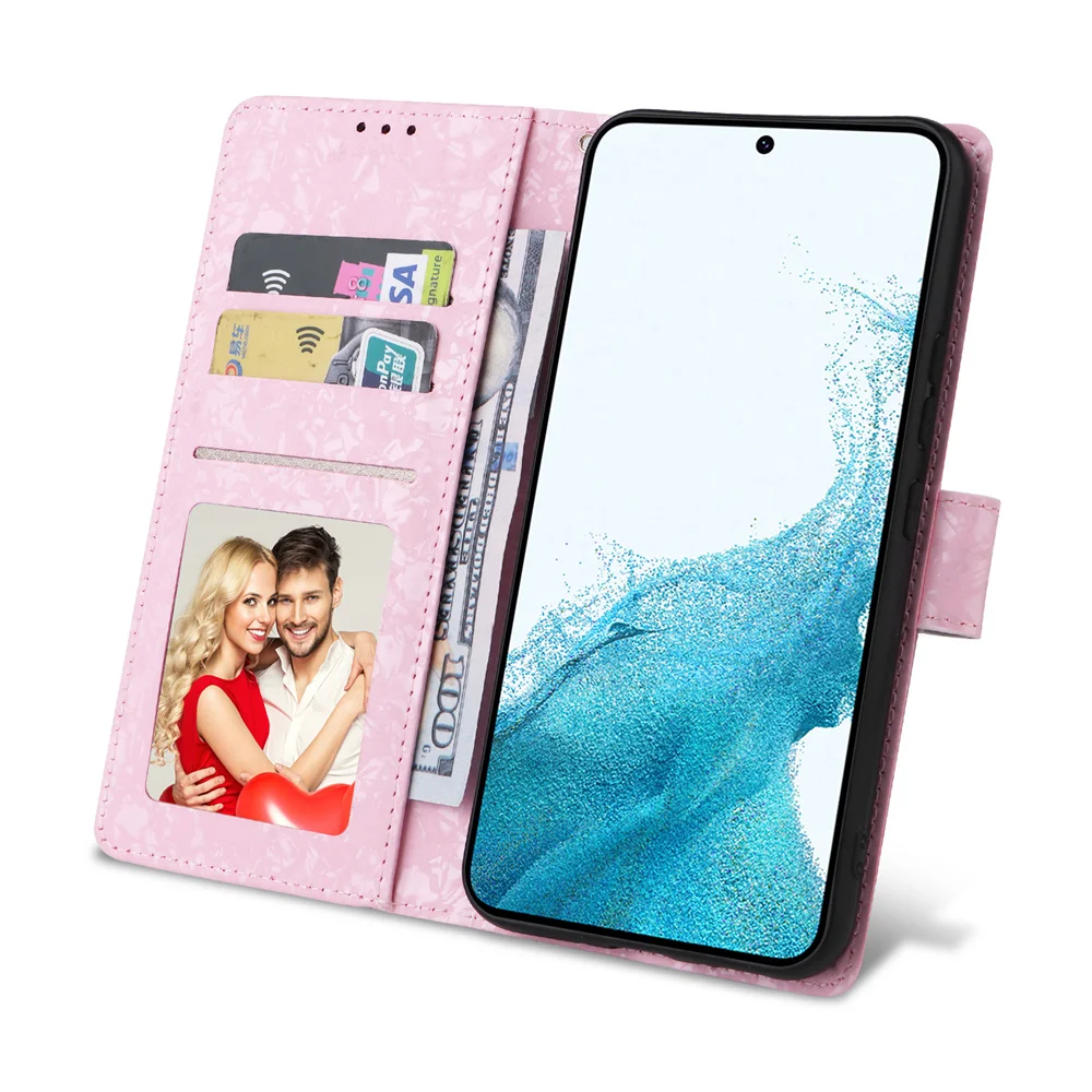 Роскошный позолоченный кожаный чехол с цветочным узором для Galaxy A12 A13 A14 A22 A23 A24 A32