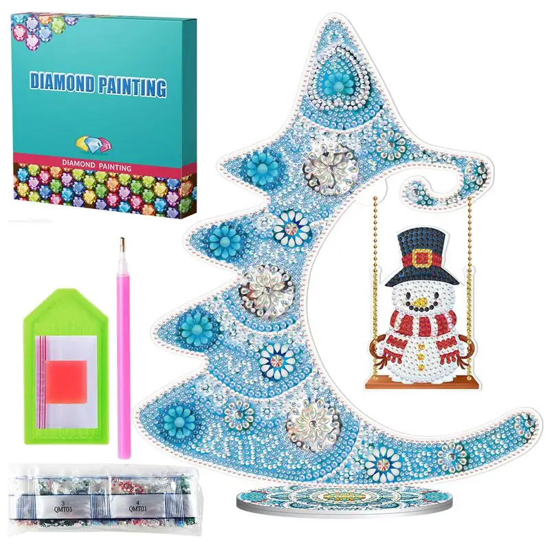 

Rhinestones Art Painting Christmas Tree Special Shaped Crystal Kits Craft Colorful Exquisite Painting Double-sided Christmas