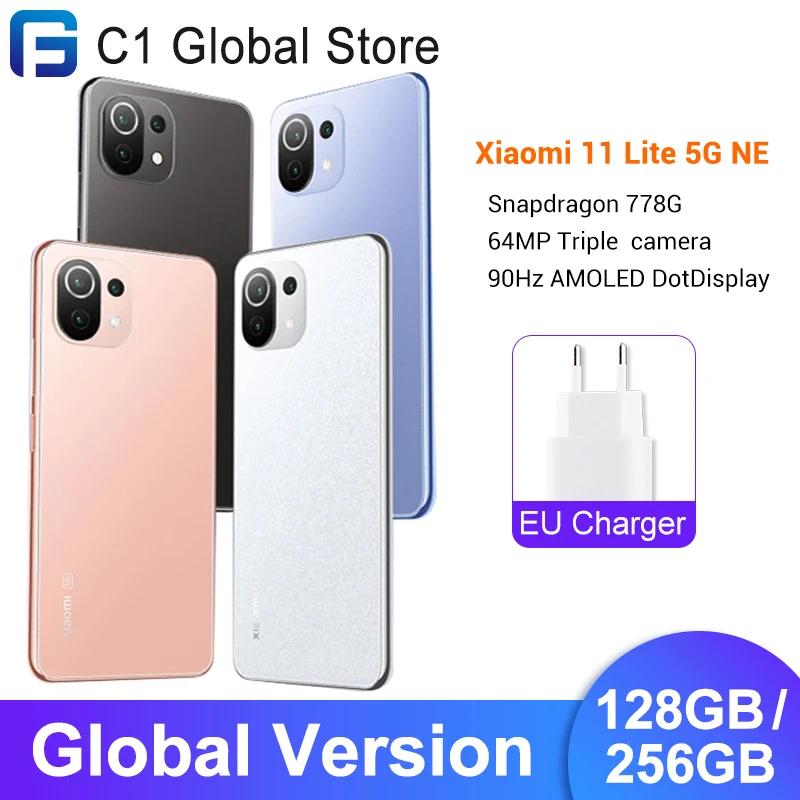 Смартфон Xiaomi 11 Lite 128 Гб/256 ГБ Snapdragon 778G восемь ядер тройная задняя камера 64 мп AMOLED