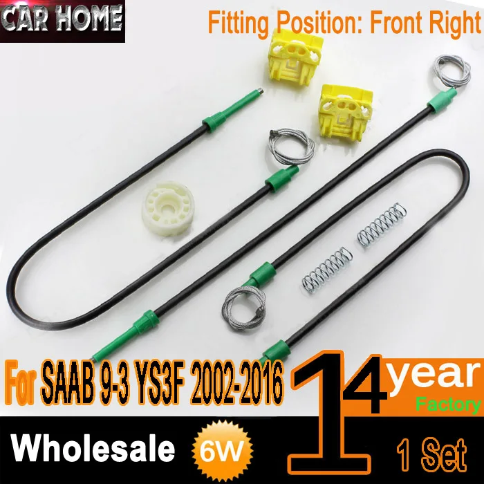 

Car Window Regulator Repair Kit Front Right Door For SAAB 9-3 YS3F 2002-2016