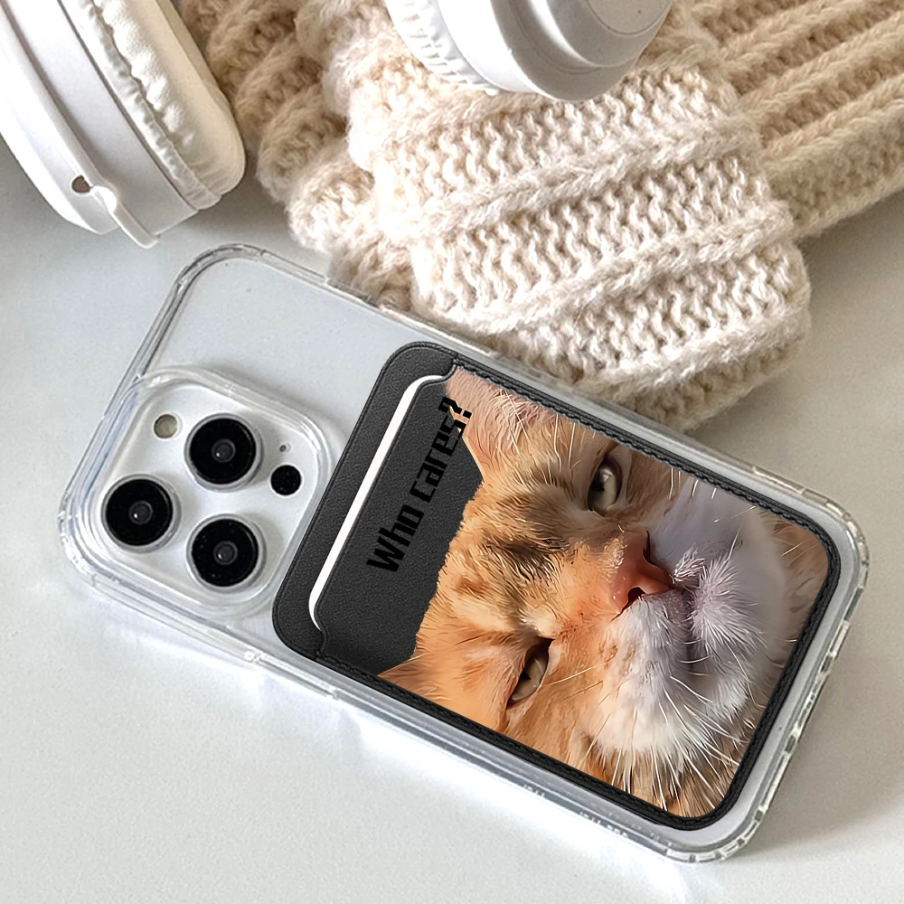 Фото Забавный держатель для карт Ginger Cat в стиле INS, магнитный тонкий кошелек-карман для телефона Magsafe для iPhone 17 16 Pro, чехол для Samsung №5
