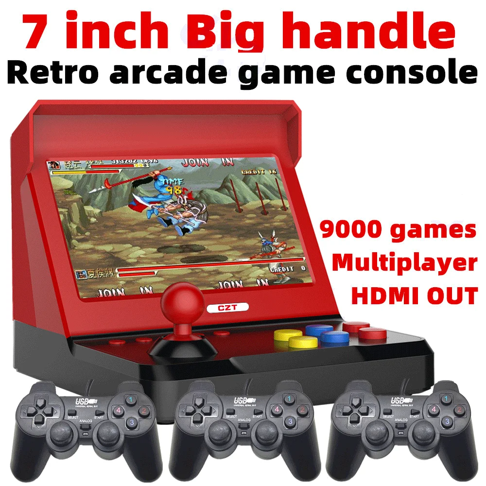 7.0/4.3 inch Quad-core retro arcade game console Built-in 9000 game for ps1/ cp1/cp2/neogeo/mame/gb/snes/fc/sega/bin video/music