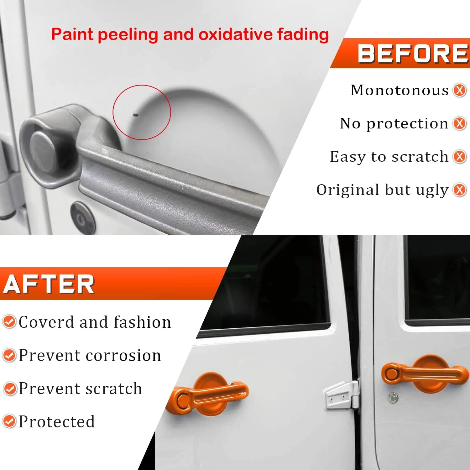 Внешняя боковая дверная ручка TM вставки накладка и углубление Защитная крышка