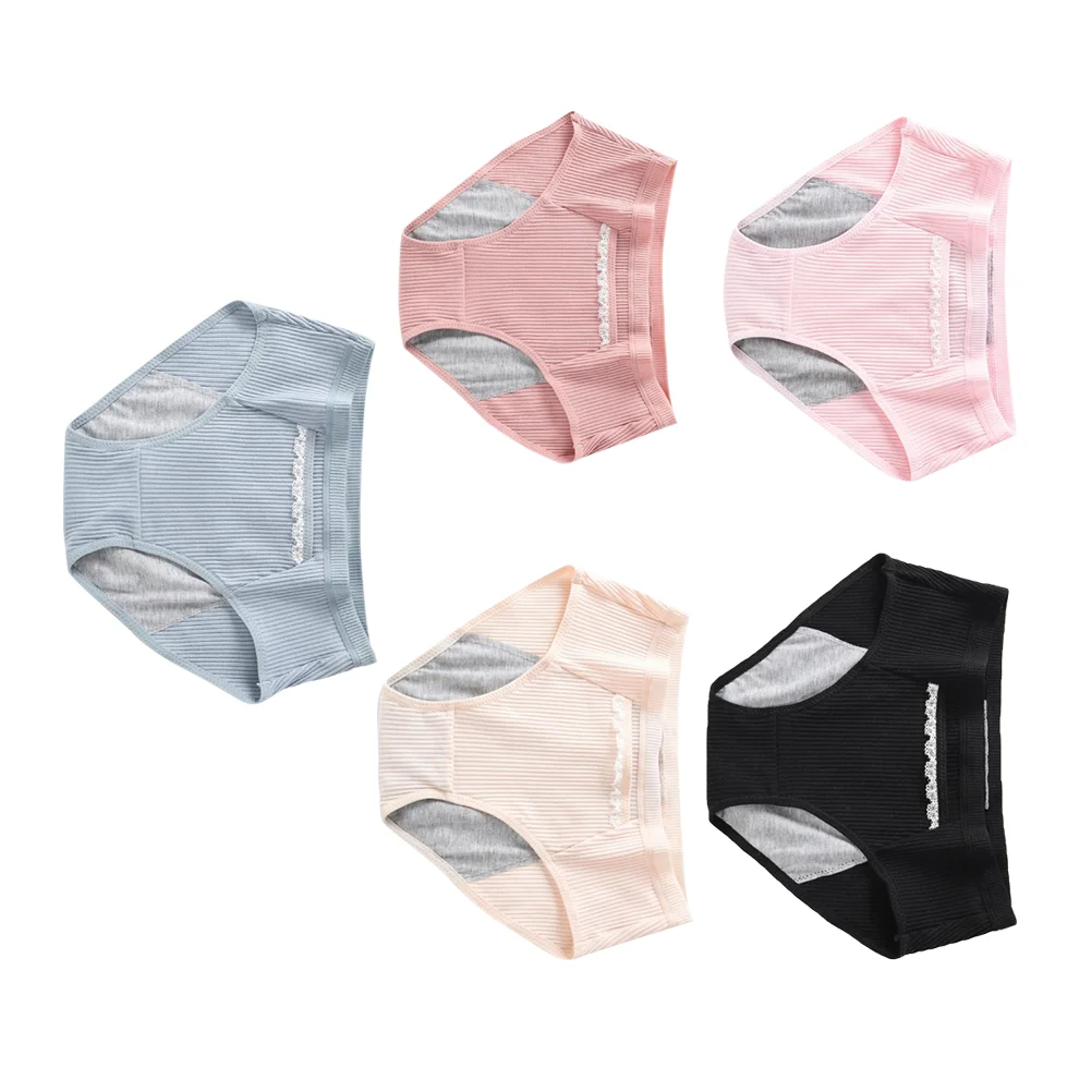 

5 шт., хлопковые трусы для менструации