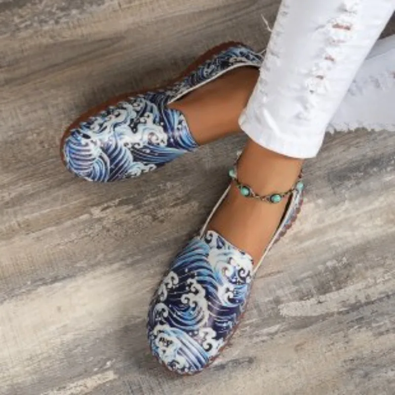 Женские парусиновые туфли в этническом стиле Новинка осени 2024 повседневная