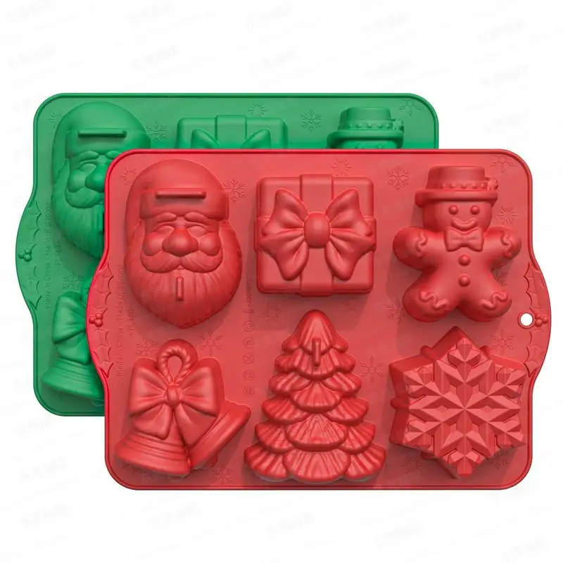 Силиконовая форма для рождественского торта с 6 полостями рождественская елка