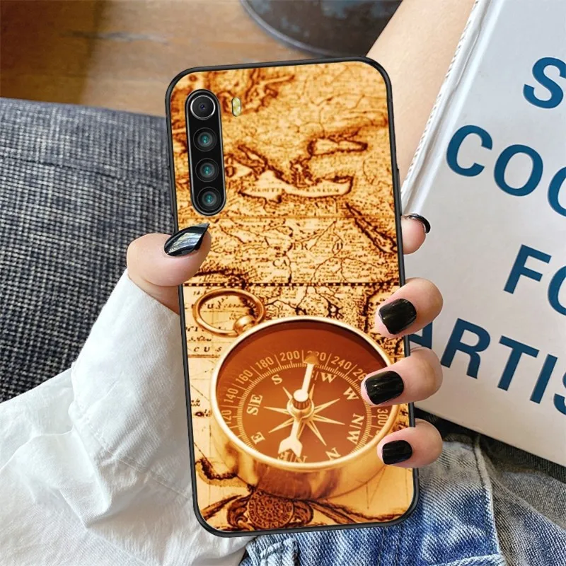 Чехол для телефона с компасом и картой мира Xiaomi Redmi 8A 9 K30 Pro 9A Note 8T 8 мягкий