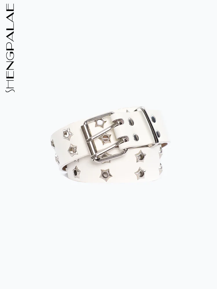 

SHENGPALAE Fashion Alloy Women Belts Chain PU Leather New Style Pin Buckle Jeans Decorative Ladies Retro Decorative Punk 5R1005