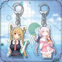 miss kobayashis dragon maid anime couple student pendant girl bag car keychain acrylic high precision gift transparent 6cm
