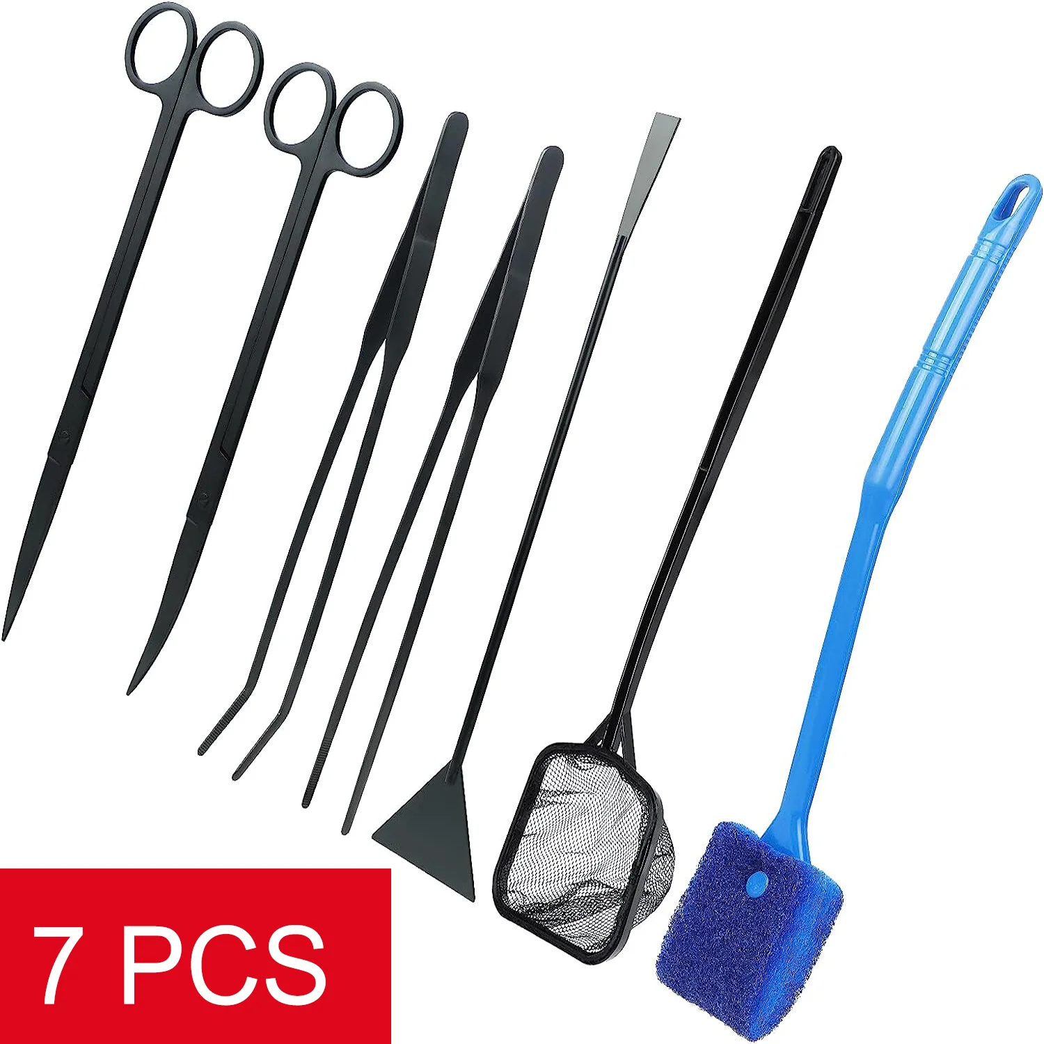 

Aquarium Tools Set Plants Tweezers and Scissors Grass Stainless Steel Cleaning Tools Plants Fish Tank Accessories 7 pcs/set