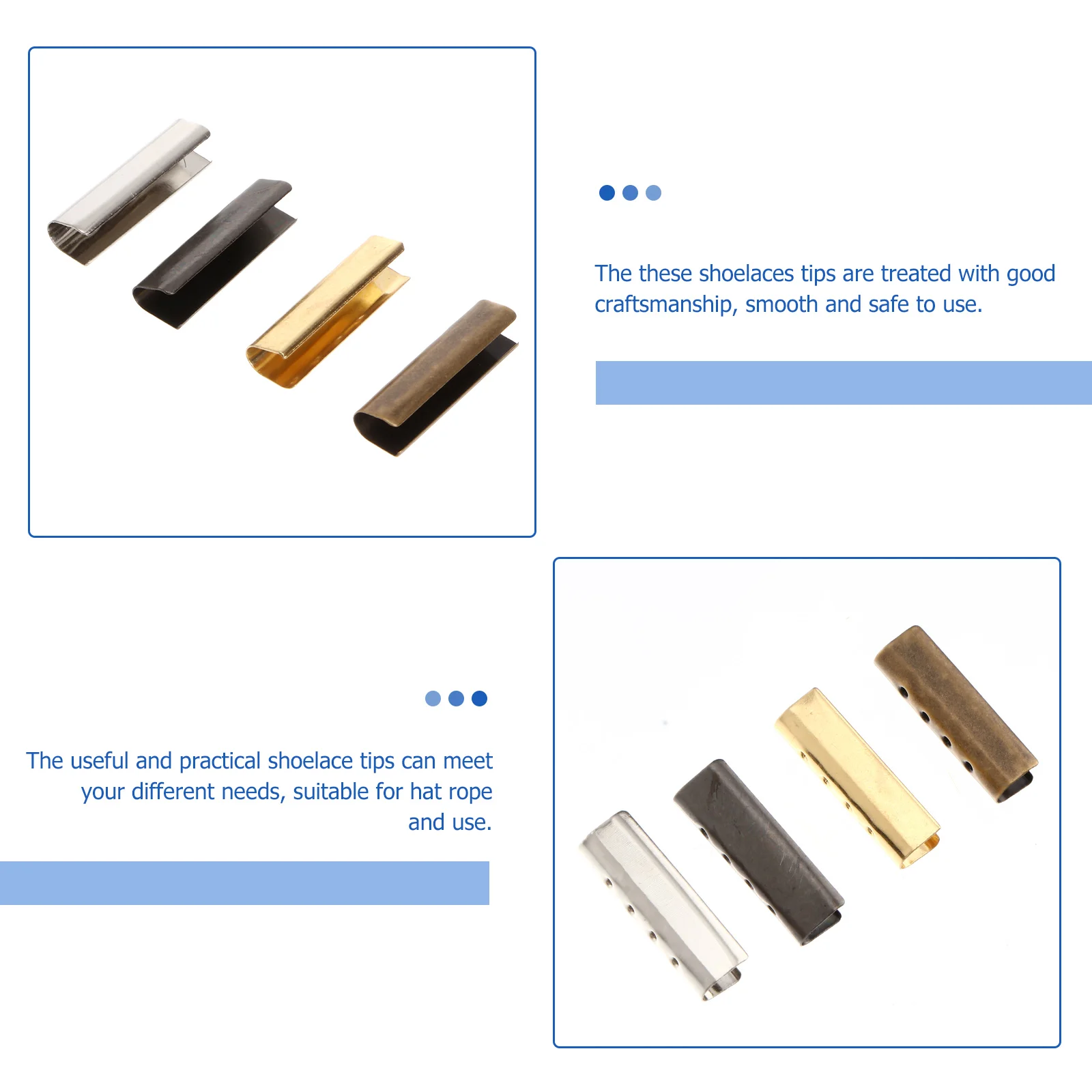 80 Pcs Black Shoelaces Black Metal Aglets Repair Shoe Lace Tips Shoe Lace Tip Head Replacement Shoelace Tips Aglets