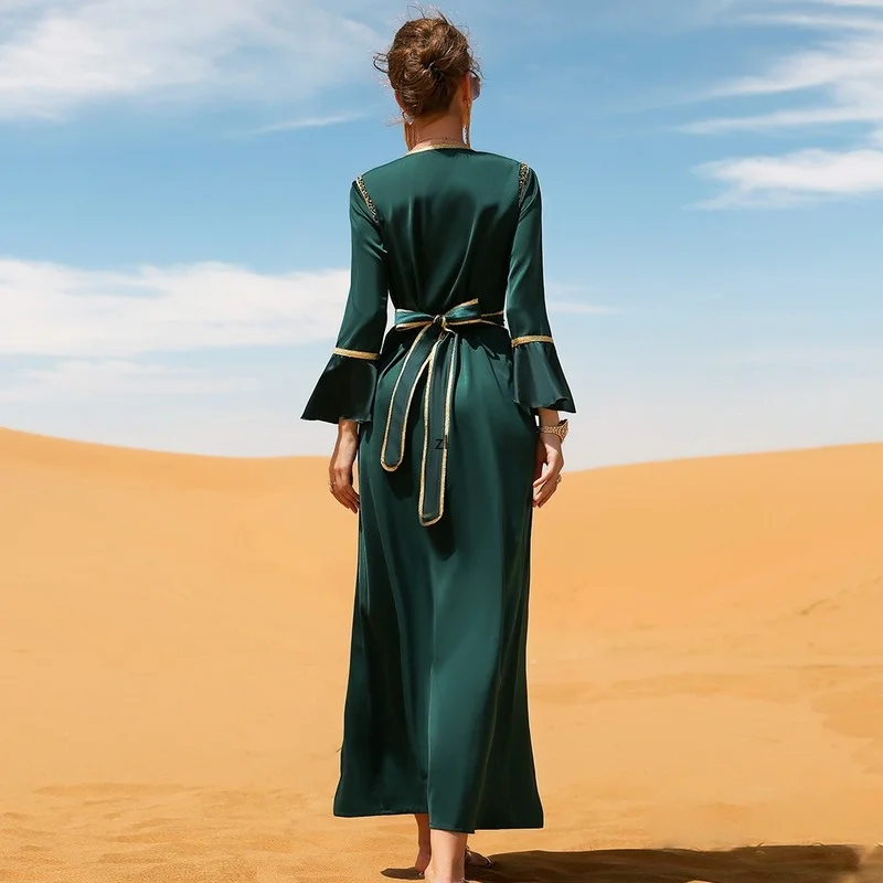 Kaftan Moroccan Dress Women Handcraft Diamond Saudi Arabic Jalabiya Abaya Turkey Muslim Islamic Clothes Eid Dubai Party Evening