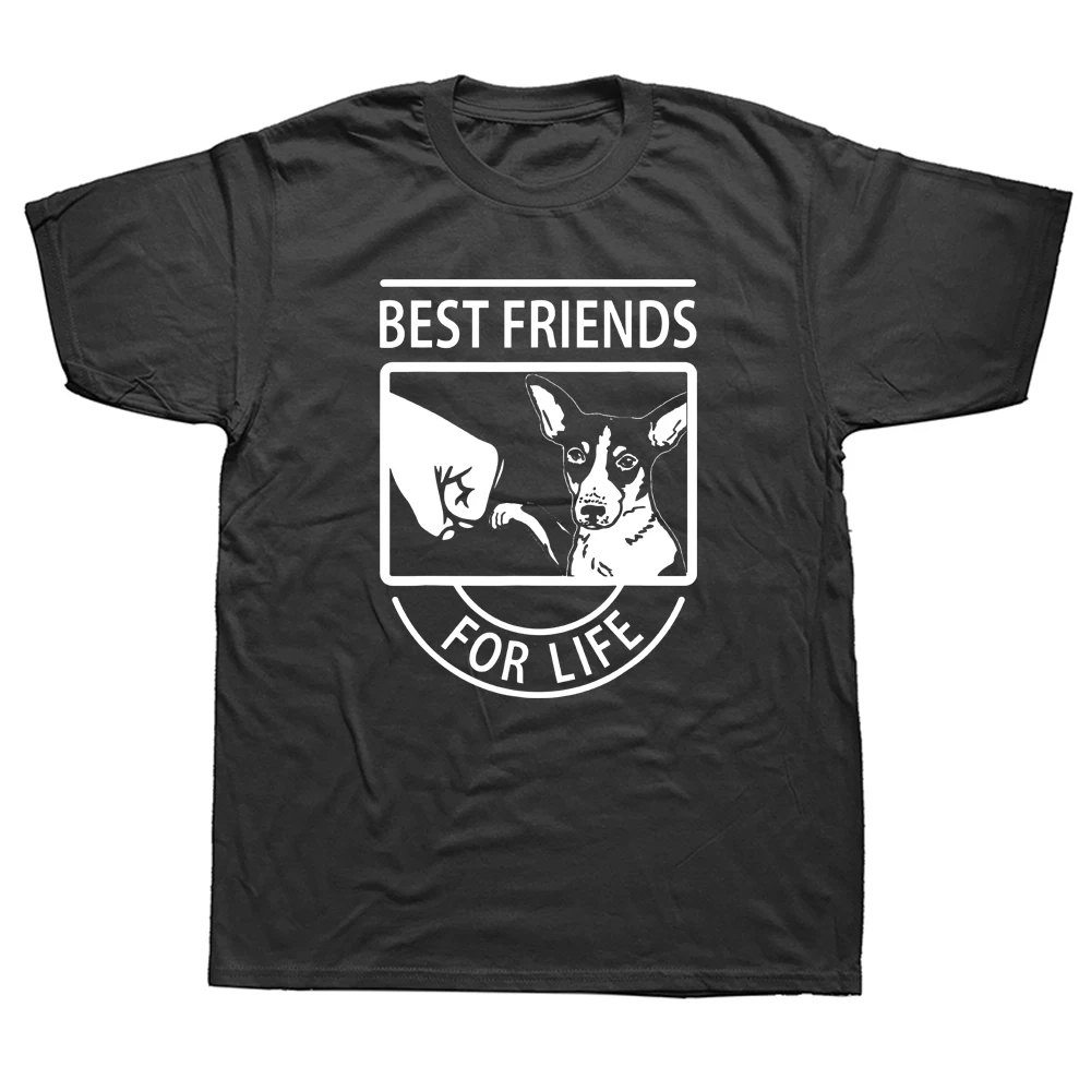 

Funny Rat Terrier Dog Best Friends for Life T Shirts Graphic Cotton Streetwear Short Sleeve O-Neck Harajuku Dad T-shirt
