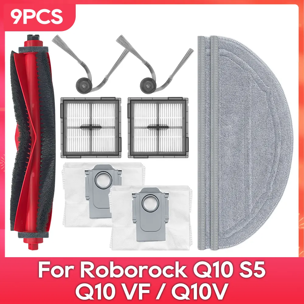 

Подходит для (Roborock Q10 S5 / Q10 VF / Q10V / S8 Pro / S8 Pro Plus) Запчасти Аксессуары Основная боковая щетка Фильтр Швабра Комплект мешков для пыли