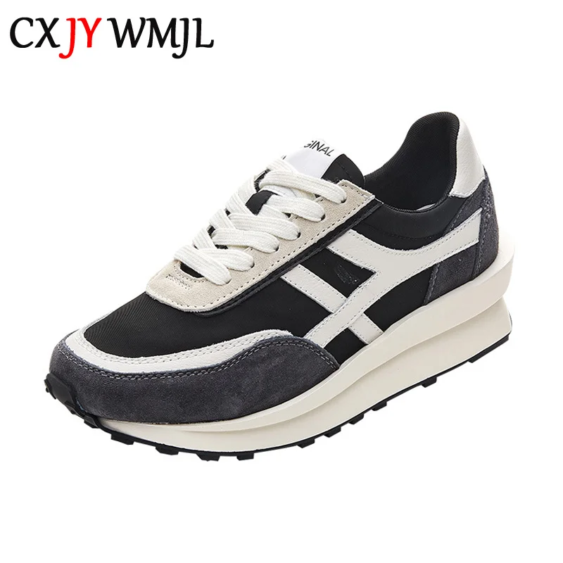 

Кроссовки женские из натуральной кожи на толстой подошве, повседневная спортивная обувь с вулканизированной подошвой, модные маленькие бе...