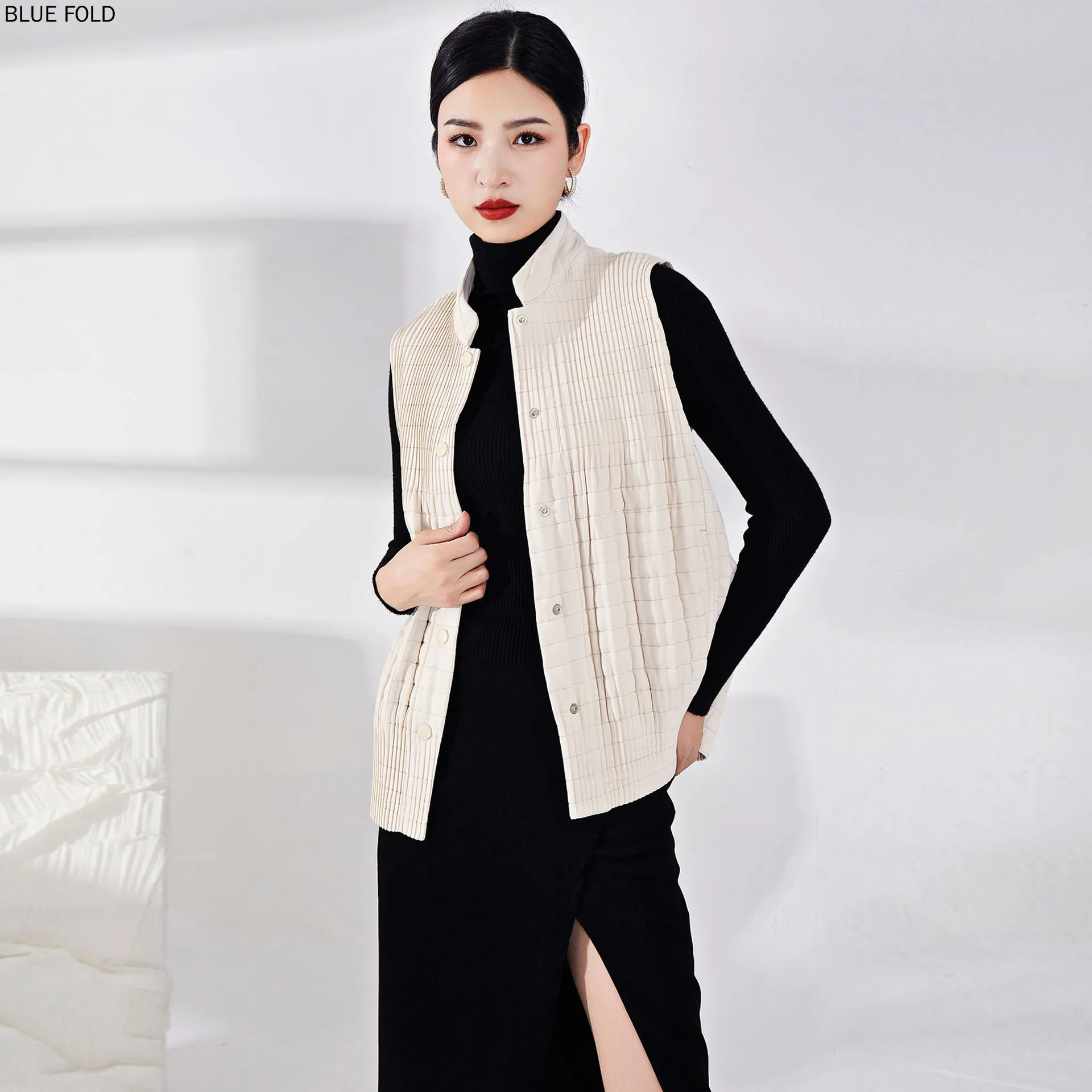 High Sense of Drape Sleeveless Vest Autumn Winter New Style Thin Casual Korean Version of Simple Women's Cotton-padded Jacket