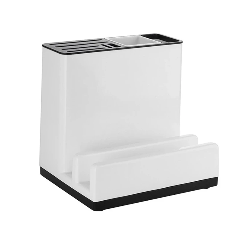 

Kitchen Utensil Holder Knife Pot Lid Cutting Board Storage Rack With Drainboard Tableware Shelf Kitchen Organizer