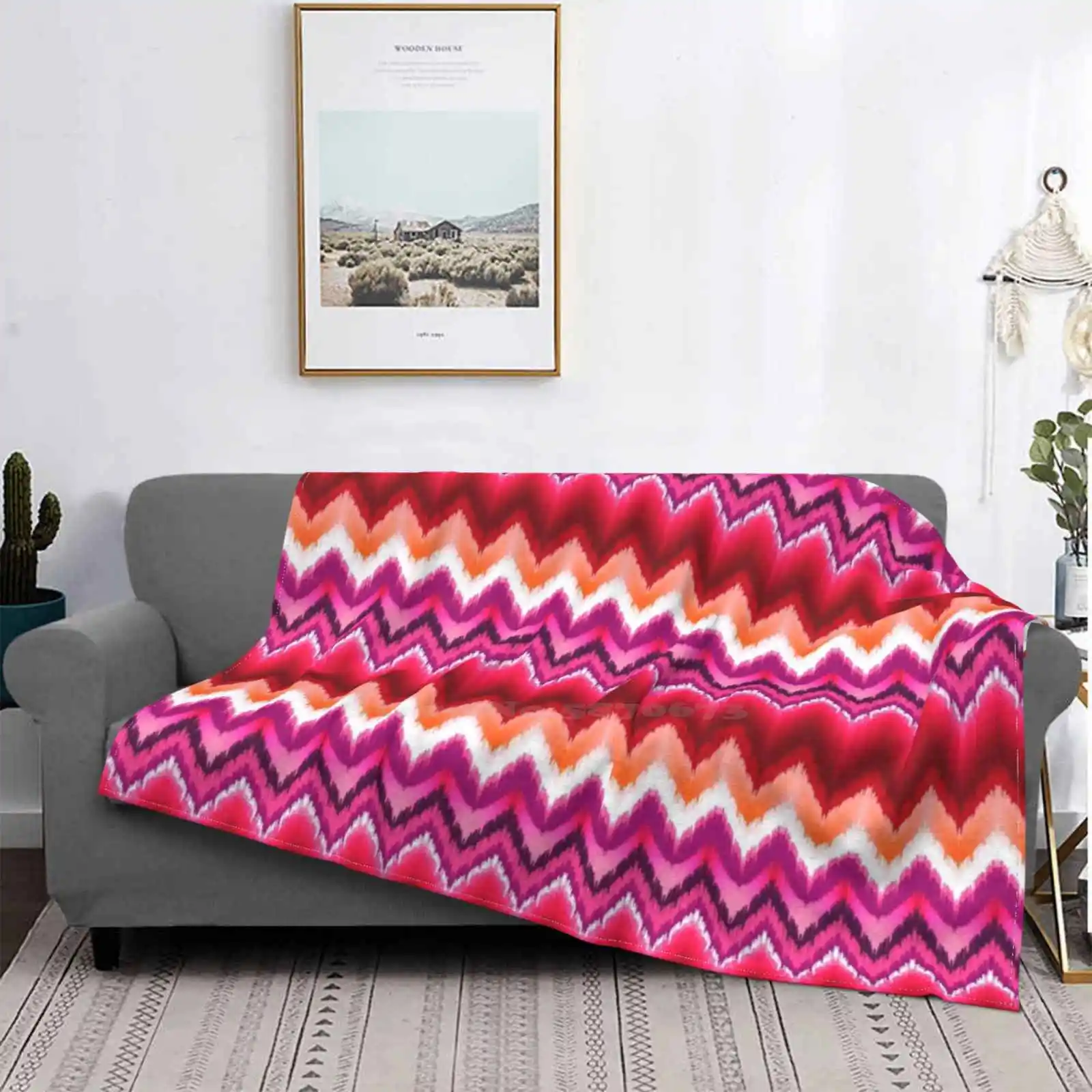 

Red Faded Tie-dye All Sizes Flannel Blankets Home Decor Bedding Ink Background Pink Designer Bold Bold Color Geometric