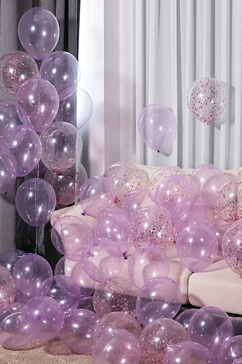 

Balloon transparent decoration purple party shopping mall props net celebrity birthday scene arrangement ornaments