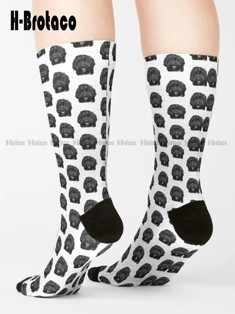 Носки женские с рисунком черного каракули/какаду удобные спортивные уличные