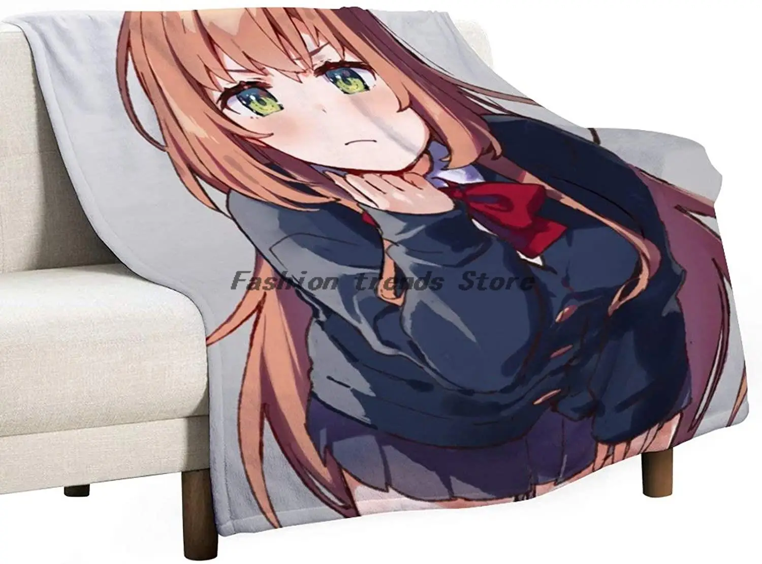 

3D Printed Blanket | Anime Otaku Loli Cartoon Characters Blanket Quilt | Soft Plush Fleece Sherpa Throw Blanket Gift