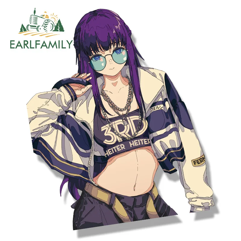 

EARLFAMILY Готический папоротник Автомобильная наклейка Горячая Аниме Chibi большая голова Waifu Slap Decal JDM мультфильм Peek Girl граффити наклейки Стайлинг автомобиля