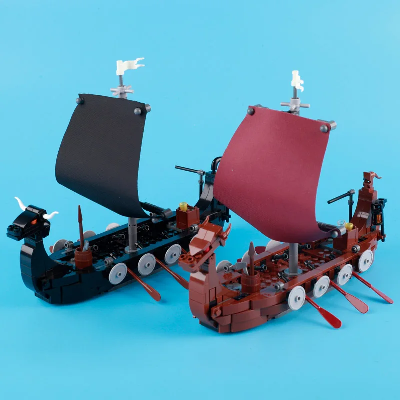 MOC средневековый пиратский жемчужный корабль викингов строительные блоки