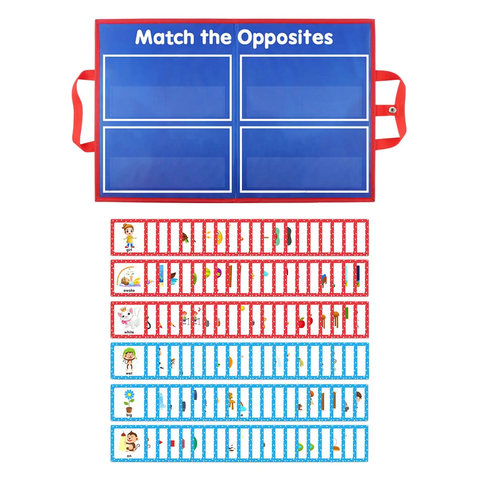 

Opposites Flash Cards Early Educational Toy for Home Classroom Kindergarten
