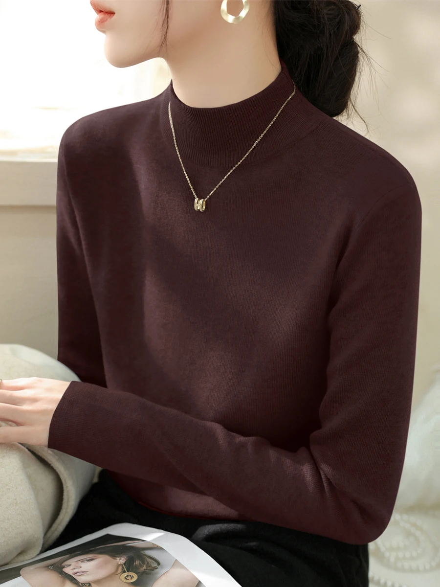 Французский серый воротник с полувысоким воротником Внутренняя одежда Флисовая