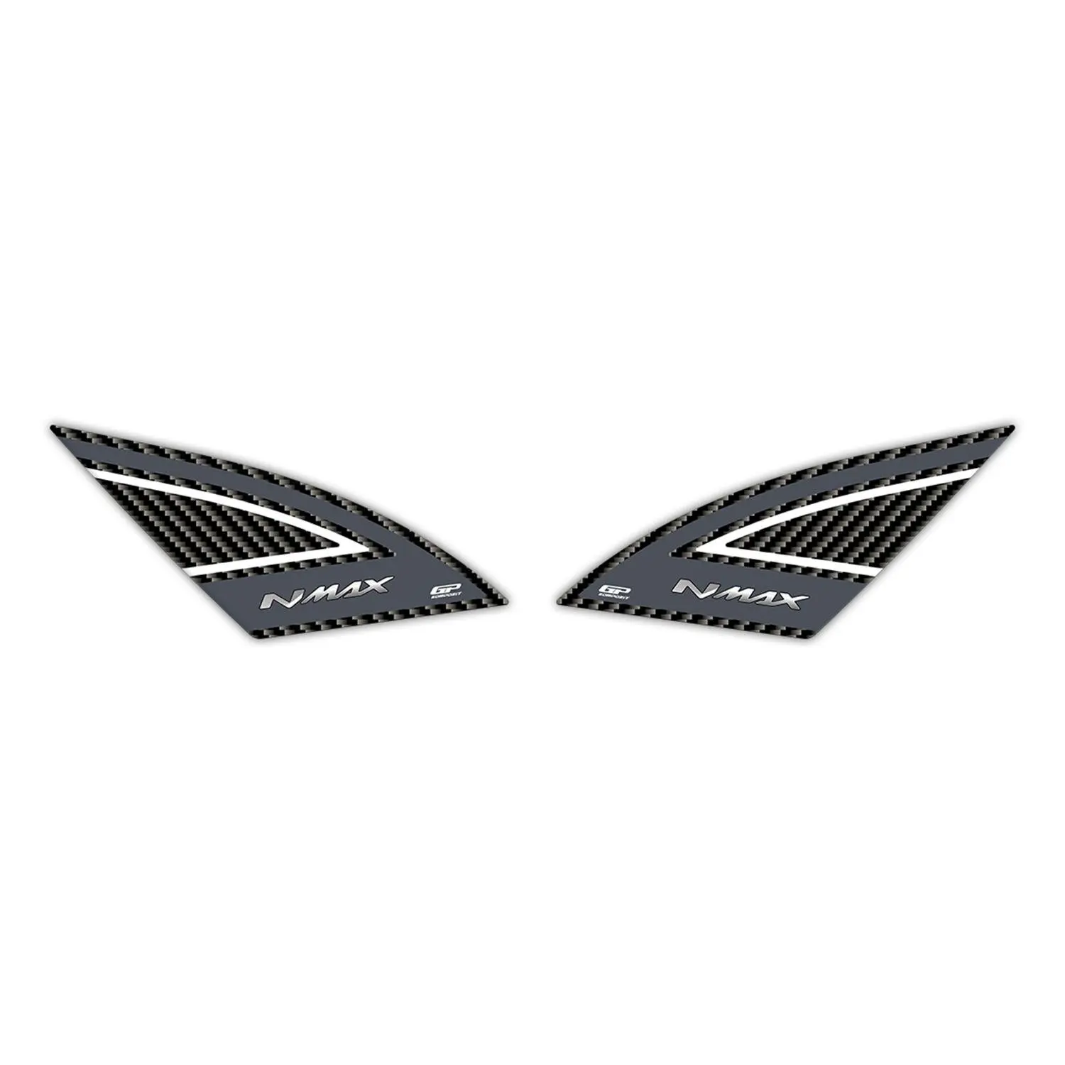 

Комплект композитных боковых наклеек GP для NMAX 125-155 2021-2022, серого цвета