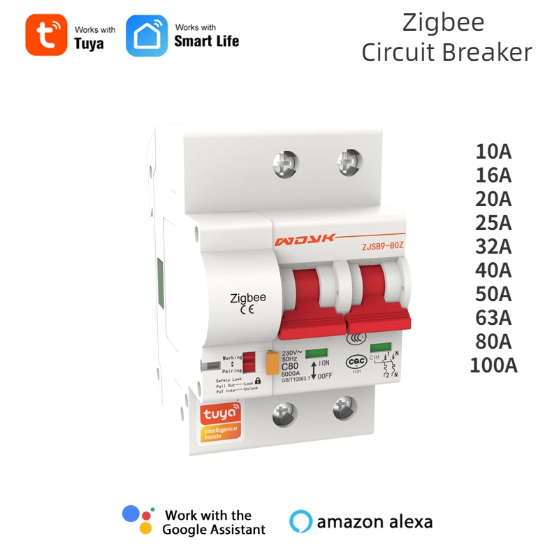 

AllbeAI Автомат защити цепи Zigbee 1P/2P/3P/4P 220В