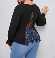a new blouse in plain lace plus size womens clothing