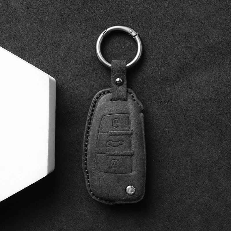 

Кожаный Чехол Для Ключей Audi A1 A3 A4 A5 A6 A7 Q3 Q5 Q7 - Брелок-чехол Для Автомобильных Ключей Из Замши
