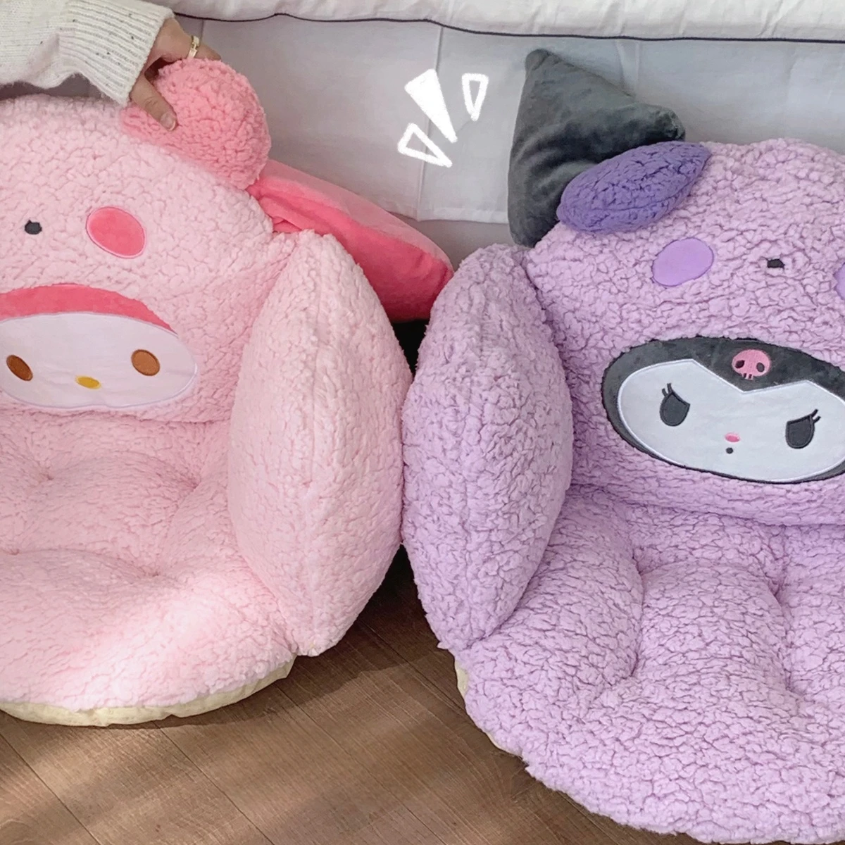 Удобная подушка на сиденье для стула Kuromi My Melody Cinnamoroll Hello Kitty спинку милый домашний