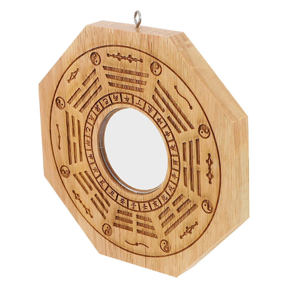 

Wooden Mirror Home Accessories Protection Bagua Mirror Home Decor Tai Chi Gossip Mirror Pendant Chinese Mirror