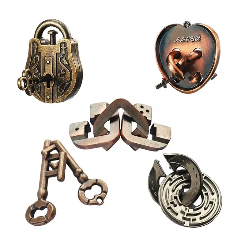 Классическая металлическая игрушка-головоломка IQ унисекс для детей от 3 до 12 лет