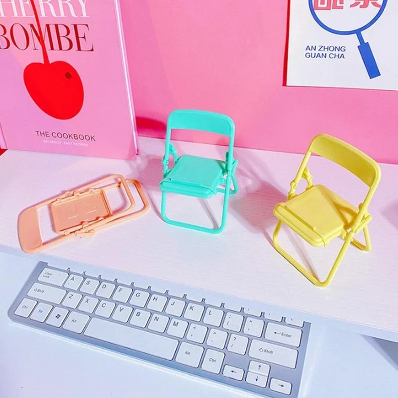 

Universal Mobile Tablet Holder Mini Folding Chair Stand Table Cell Phone Holder For IPhone Xiaomi Huawei Phone Portable Bracket