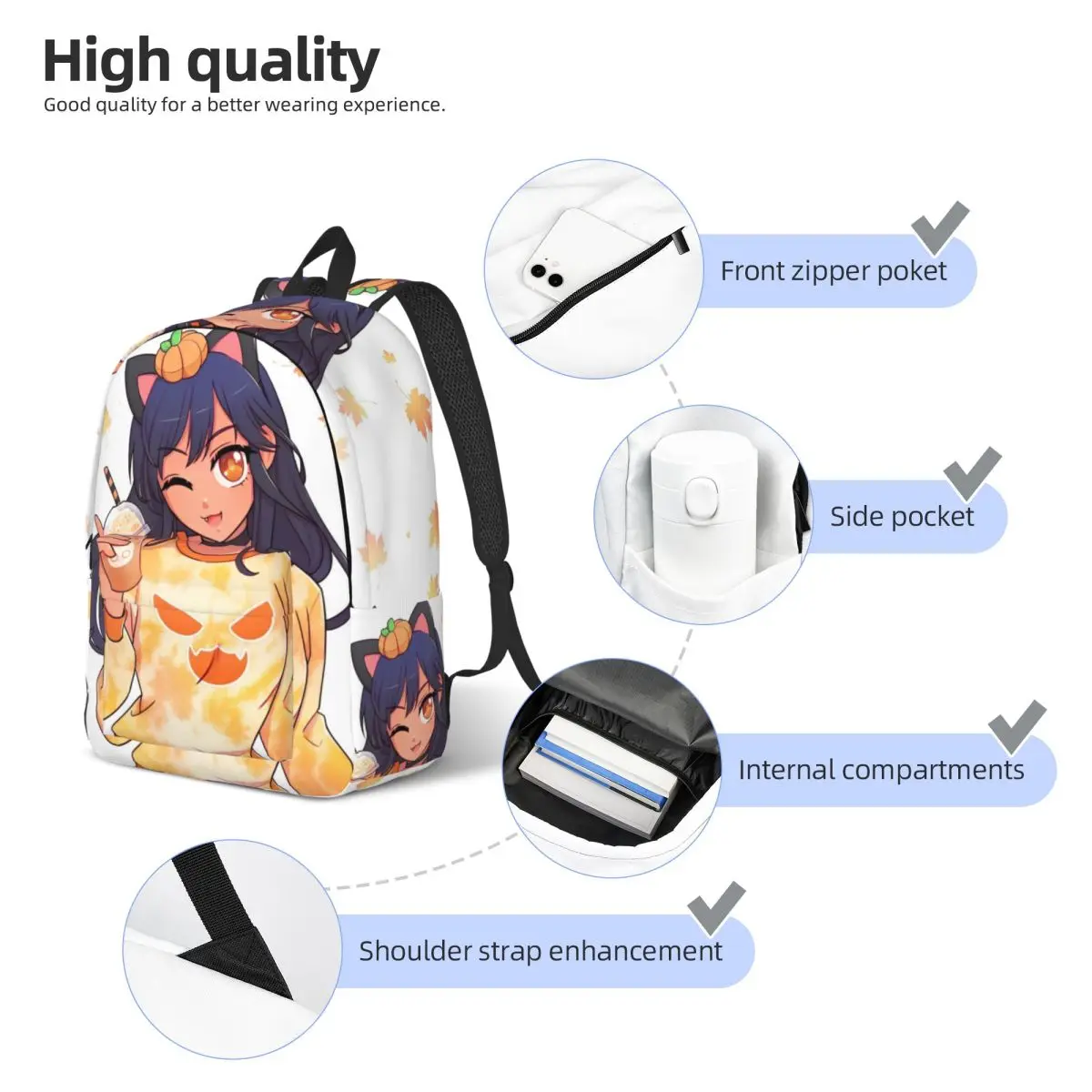 Осенний афмау! Рюкзак для дошкольного детского сада школьников Джессики бравура