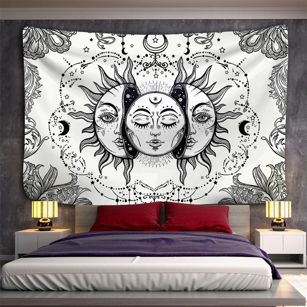 

Sun and Moon Aesthetics Tapestry Wall Hanging Home Decoration Tarot Sign Divination Tapestry Beautiful Room Decoration