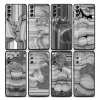 line art phone case for samsung galaxy s7 s8 s9 s10e s21 s20 fe plus note 20 ultra 5g soft silicone