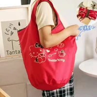 kawaii sanrios shoulder bag hellokittys cartoon cute simple anime portable large capacity shopping bag girl birthday gift